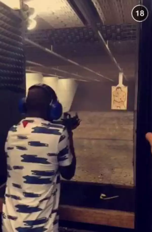 Davido Learning How To Shoot A Gun In Atlanta [See Photos]